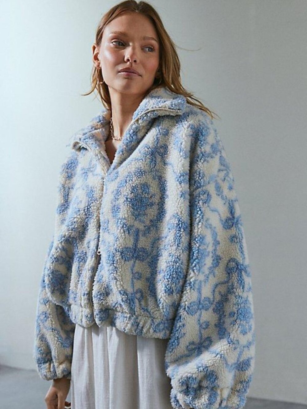 Urban Outfitters Kimchi Blue Snow Bunny Fleece Jacket, Size Sm